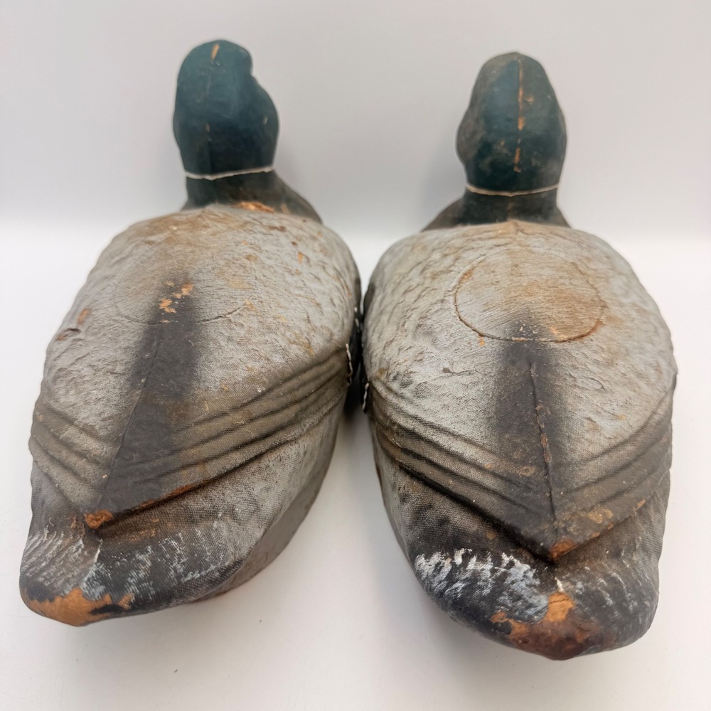 Vintage J.C. Higgins Life-Like Mallard Duck Decoys Sears Roebuck Set of 2 Fiber - Picture 5 of 6